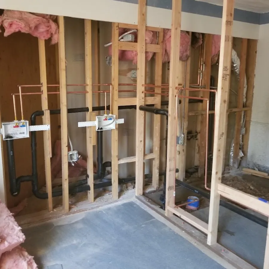 Copper pipe rough-in and plumbing installation in Northfield